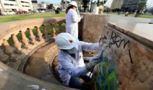 Paseo Héroes Navales: limpian monumentos dañados en marchas