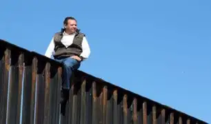Diputado mexicano escaló muro fronterizo y envió mensaje a Donald Trump