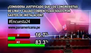 Encuesta 24: 83.3% cree injustificado que congresistas cobren gastos de instalación