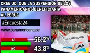 Encuesta 24: 56.2% cree que suspensión de Panamericanos beneficiará al país