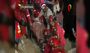 SJM: rescatan a obrero que quedó atrapado en zanja por 9 horas
