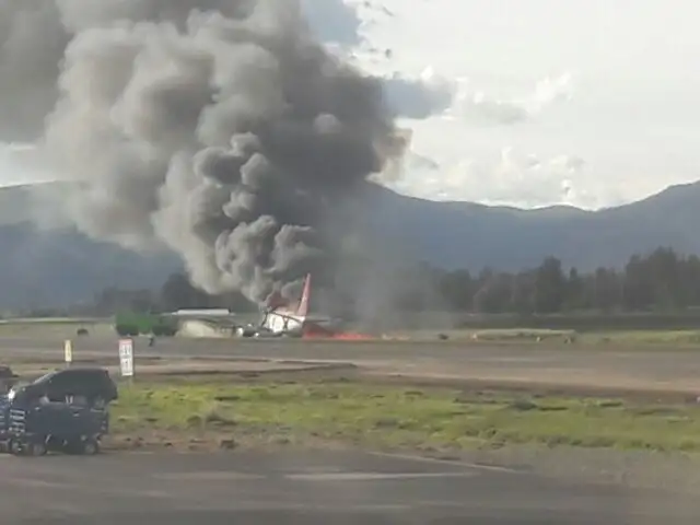 Avión que transportaba 140 pasajeros se incendió en aeropuerto de Jauja
