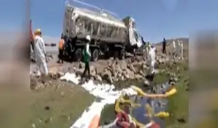 Arequipa: derrame de petróleo tras accidente contamina arroyo