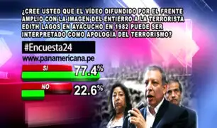 Encuesta 24: 77.4% cree que video de Frente Amplio hace apología al terrorismo