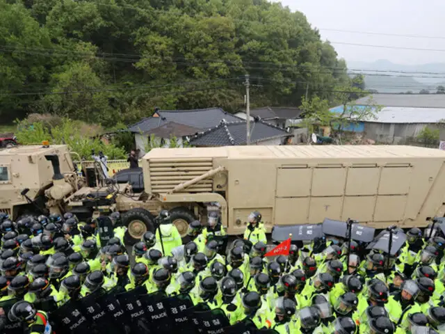 Protestas por la llegada de escudo antimisiles THAAD a Corea del Sur