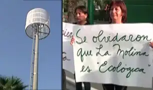 Vecinos protestan por antena para celulares en La Molina