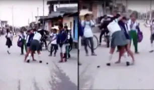 Tumbes: se registra pelea de escolares en plena vía pública