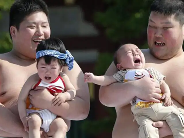En Japón se celebró el Naki Sumo, el festival de los bebés llorones