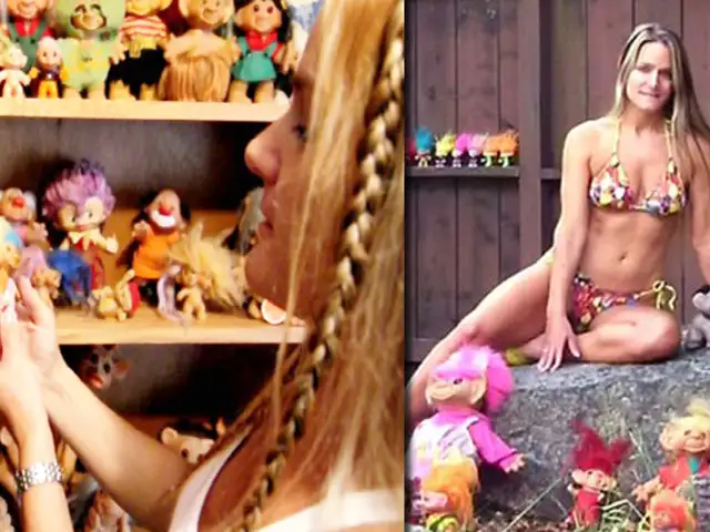 Insólita obsesión: mujer vive con más de 3 mil muñecos trolls