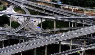 China: insólita autopista de 5 niveles confunde a automovilistas