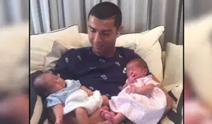 Cristiano Ronaldo presentó a sus hijos gemelos en redes sociales