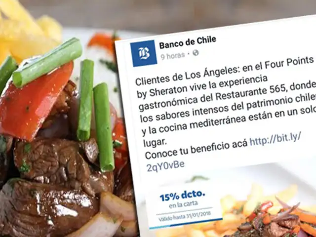 Banco de Chile promocionó Lomo Saltado como patrimonio de su país