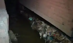 Desborde de canal de regadío inunda viviendas en Ate Vitarte