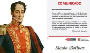 Minedu confunde a José de San Martín con Simón Bolívar