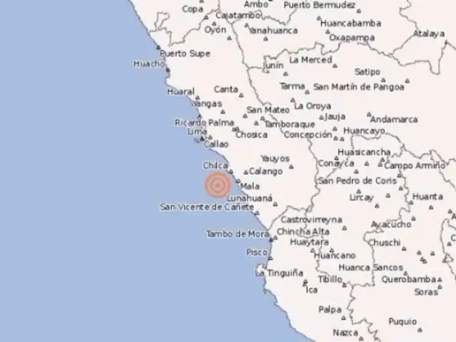 Cañete: sismo de 4.3 grados se registró esta noche
