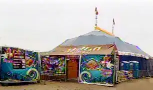 SMP: instalan carpa de circo en huaca prehispánica