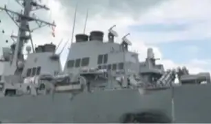 Choca destructor misil de EEUU contra buque petrolero en Singapur