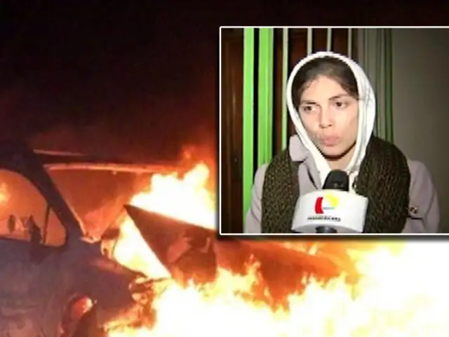 Pueblo Libre: queman auto de exchica reality Berenice Rojas