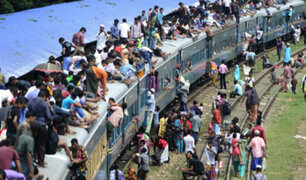Bangladesh: trenes lucen abarrotados por celebraciones de la Fiesta del Cordero