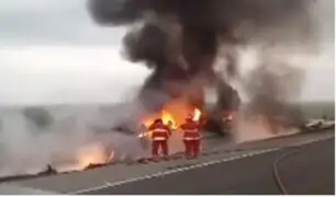 Cañete: hombre salva de morir tras incendio de su auto