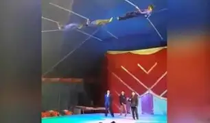 Nuevo Chimbote: trapecista sufrió aparatosa caída en pleno show