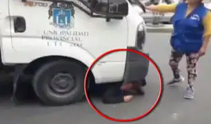 Trujillo: mujer se mete debajo de camión para evitar decomiso de mercadería