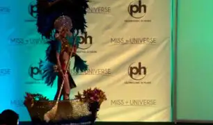 Miss Universo 2017: El curioso accidente de Alisson Abarca, Miss El Salvador, en traje típico [VIDEO]