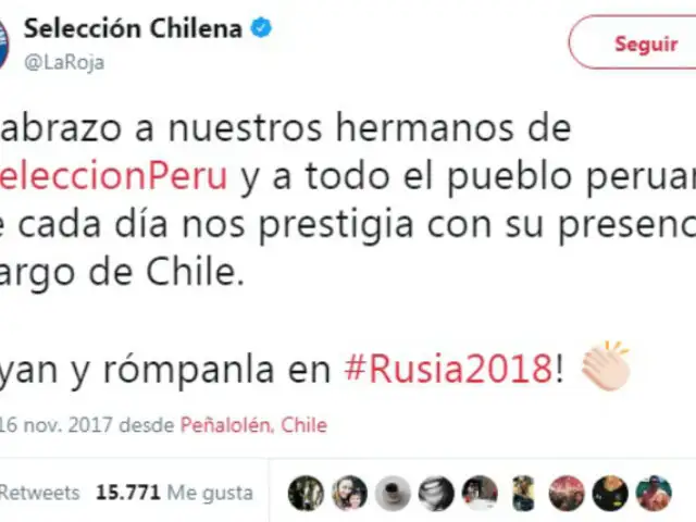 Diferentes personalidades y entidades felicitan a Perú por su pase al Mundial