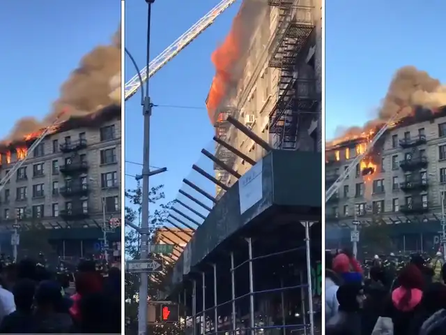 EEUU: alarma por voraz incendio en edificio de Manhattan