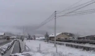 Intensa nevada cubrió de blanco la ciudad de Cerro de Pasco