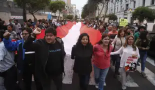 Colectivos marcharon en el Centro de Lima en contra del fujimorismo