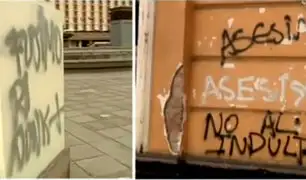 Indulto a Alberto Fujimori: manifestantes pintan paredes y destrozan plazas