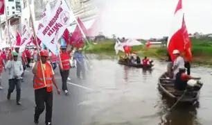 Iquitos: obreros de construcción civil bloquean acceso al río Itaya