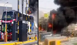 El Agustino: bus interprovincial se incendia en la Vía de Evitamiento