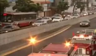 Atención conductores: caos vehicular por cuádruple choque en la avenida Javier Prado