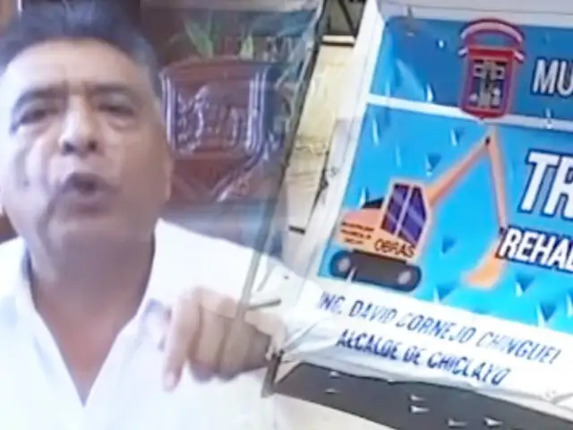 Alcalde de Chiclayo responde sobre retiro de su nombre en paneles de obras
