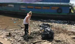 Migraciones aclara que turista que limpia el río Itaya no será deportada del país