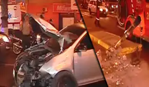 Pueblo Libre: auto impacta contran semáforo en la avenida Brasil