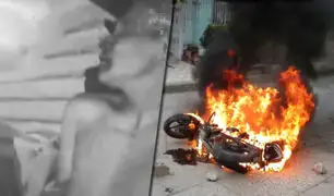 Piura: pobladores capturan a ladrón y queman su moto