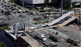 EEUU: así fue el preciso instante que cayó el puente peatonal en Florida