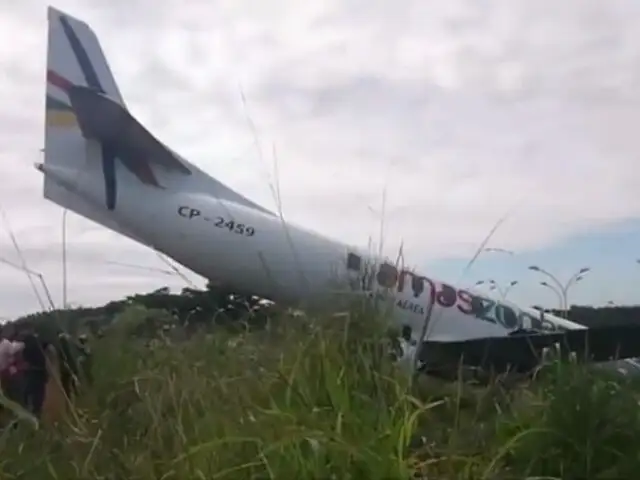 VIDEO: avión boliviano se sale de la pista cuando trataba de despegar