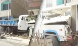 Camión se estrella contra vivienda en Huaycán