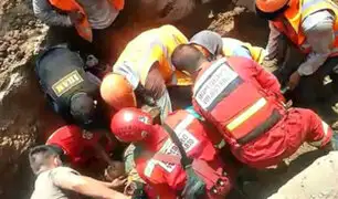 Trujillo: obrero salva de morir tras quedar sepultado en zanja