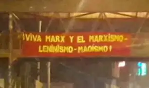 Cuelgan pancartas senderistas en diversos puntos de Lima