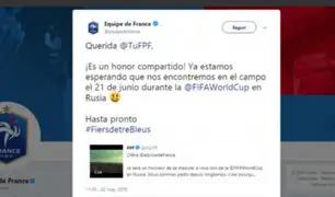 Selección de Francia responde emotivo video de la Bicolor
