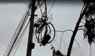 Miraflores: cables de servicios públicos están instalados de manera peligrosa