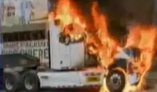 El Agustino: Instalación de antena de telefonía móvil acabó en violencia y quema de tráiler
