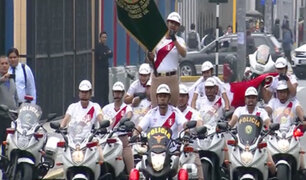Perú vs. Escocia: Policía Motorizada alienta a la Blanquirroja