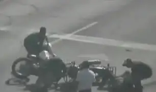 Chimbote : motociclistas chocan frontalmente y quedan gravemente heridos