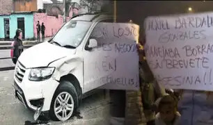 San juan de Lurigancho: vecinos protestan por muerte de mujer atropellada por efectivo policial